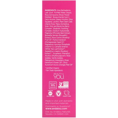 Andalou Naturals, 1000 Roses Sérum Absoluto, Sensível, 1 fl oz (30 ml) - Image 3