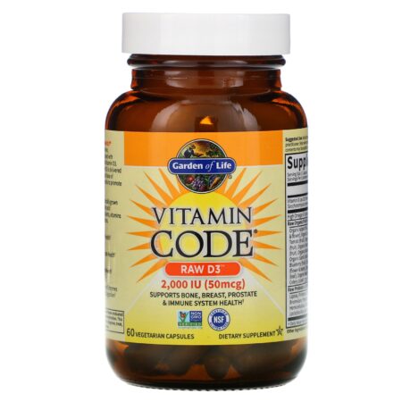 Garden of Life, Vitamin Code, RAW D3, 50 mcg (2,000 IU), 60 Vegetarian Capsules - Image 3