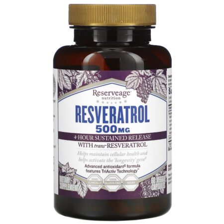 ReserveAge Nutrition, Resveratrol, 500 mg, 60 Cápsulas Vegetais - Image 3