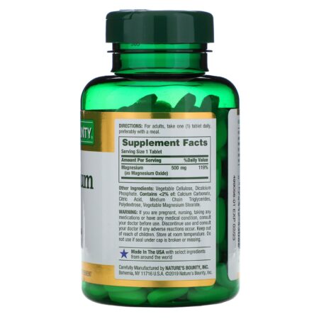 Nature's Bounty, Magnésio, 500 mg, 200 Comprimidos Revestidos - Image 2