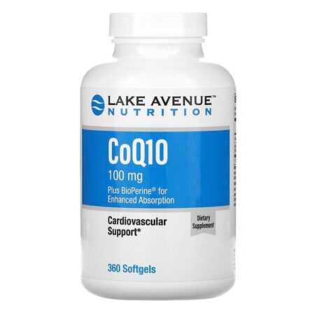 Lake Avenue Nutrition, CoQ10 USP com Bioperine, 100 mg, 360 Cápsulas Softgel