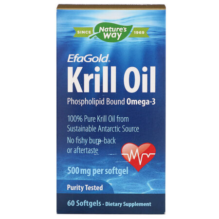 Nature's Way, EfaGold, Óleo de Krill, 500 mg, 60 Cápsulas de Softgel