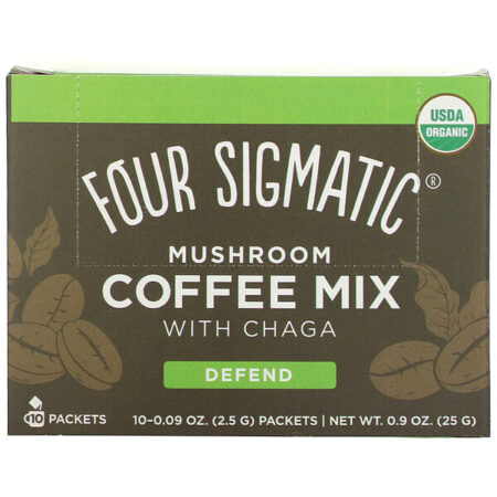 Four Sigmatic, Mushroom Coffee Mix with Chaga, 10 Packets, 0.09 oz (2.5 g) Each