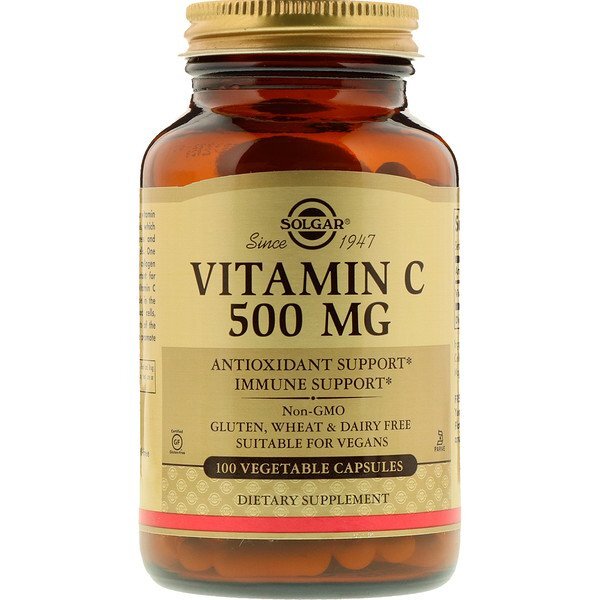 Solgar, Vitamina C, 500 mg, 100 Cápsulas Vegetais