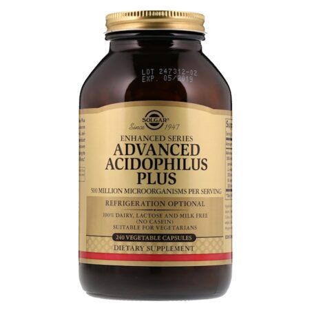 Solgar, Advanced Acidophilus Plus, 240 Cápsulas Vegetais