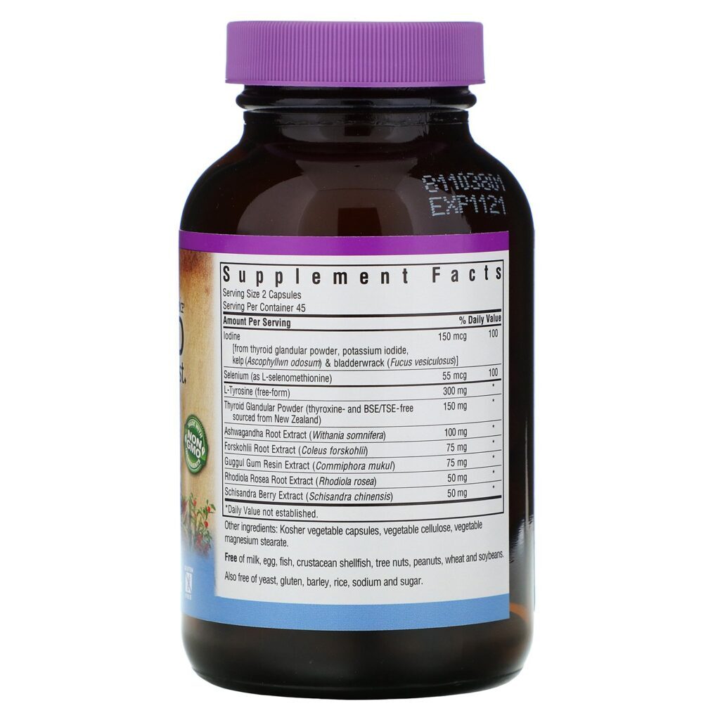 Bluebonnet Nutrition, Opção Direcionada, Reforço da Tireóide, 90 Cápsulas Vegetais - Imagem 2