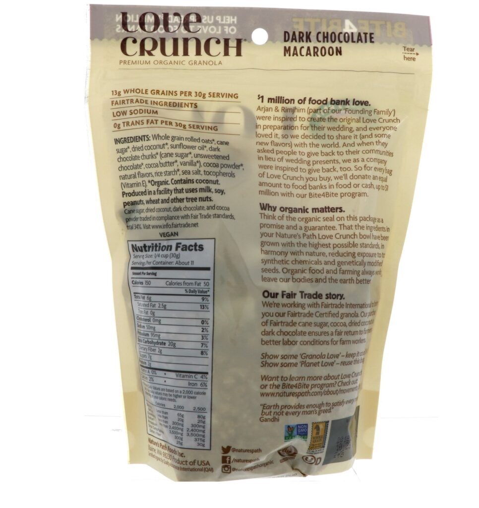 Nature's Path, Love Crunch, Granola Orgânica Premium, Macaroon de Chocolate Amargo, 325 g (11,5 oz) - Imagem 2
