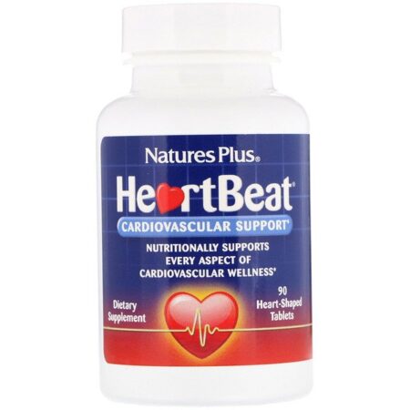 Nature's Plus, HeartBeat, Suporte Cardiovascular, 90 Comprimidos em Forma de Coração