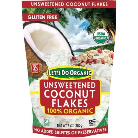 Edward & Sons, Let's Do Organic, flocos de coco sem açúcar 100% orgânicos, 200 g, (7 oz)