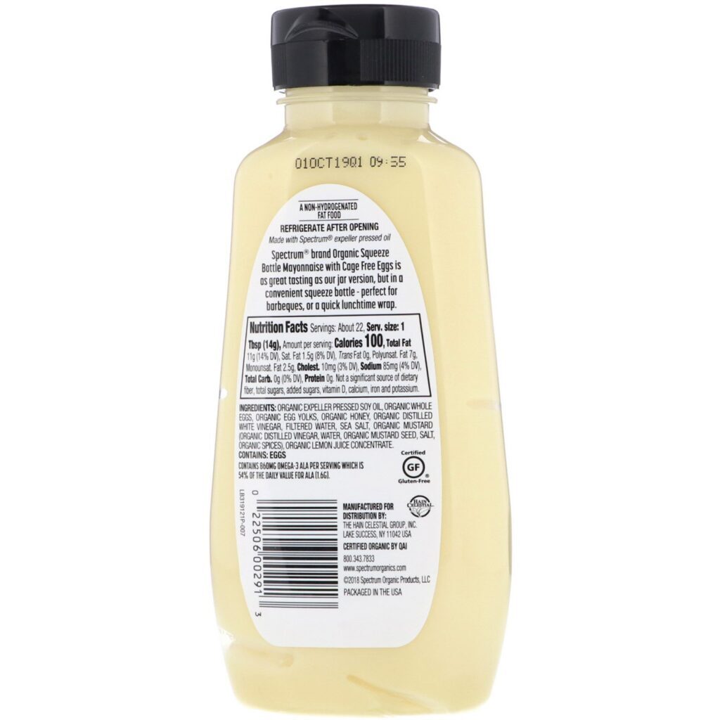 Spectrum Culinary, Maionese orgânica, 11,25 fl. oz. (332 mL) - Imagem 2