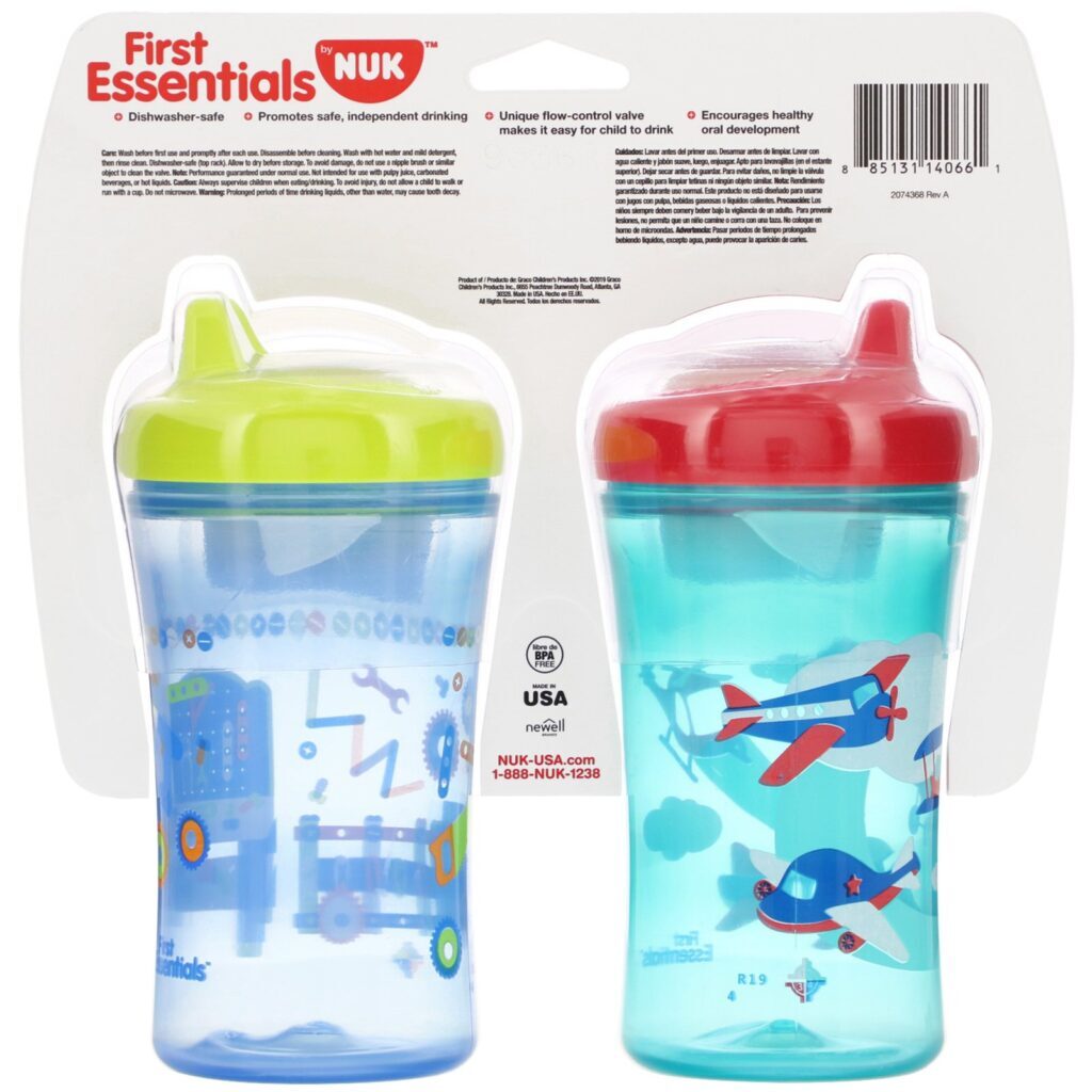 NUK, First Essentials, Hard Spout Cup, 12+ Months, 2 Cups, 10 oz (300 ml) Each - Imagem 3