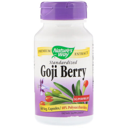 Nature's Way, Goji Berry, Padronizado, 60 Cápsulas Vegetarianas