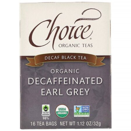 Choice Organic Teas, Black Tea, Organic Decaffeinated Earl Grey, Decaf, 16 Tea Bags, 1.12 oz (32 g)