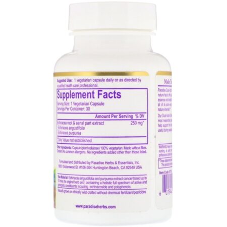 Paradise Herbs, Equinacea de Ação Dupla, 30 Comprimidos Vegetarianos - Imagem 2