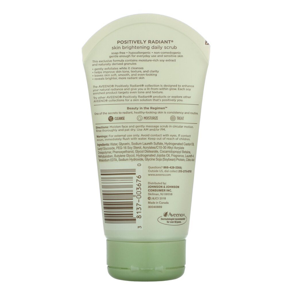 Aveeno, Active Naturals, Positively Radiant, Esfoliante Diário Iluminador para a Pele, 140 g (5,0 oz) - Imagem 2
