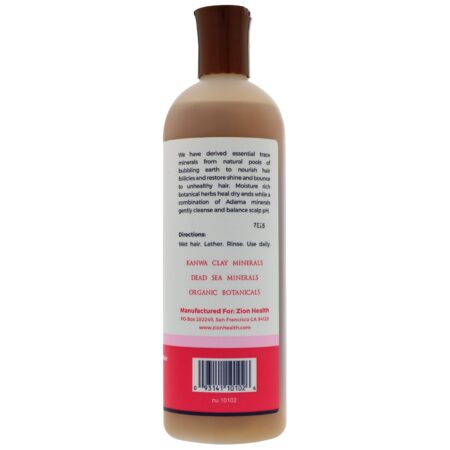 Zion Health, Adama, Shampoo de Minerais Antigos, Pêssego e Jasmim, 16 fl oz (473 ml) - Image 2