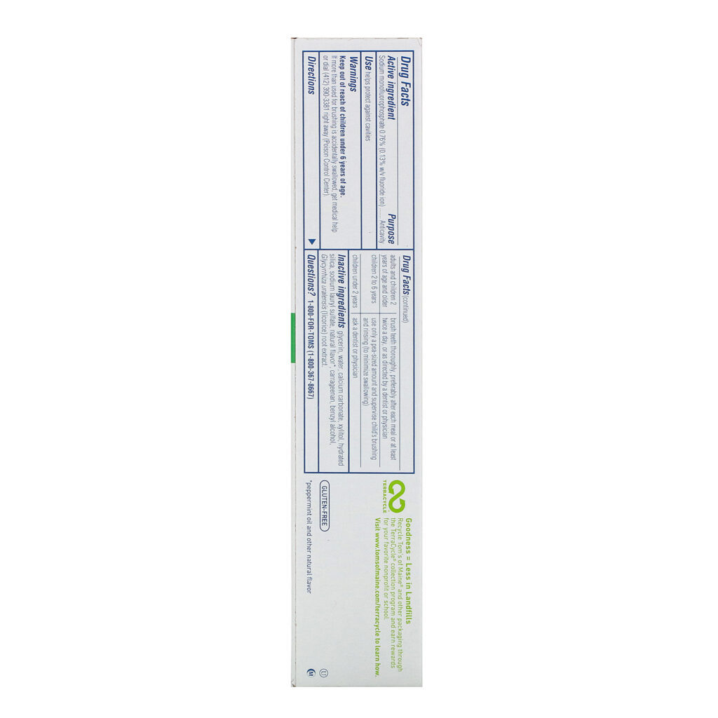 Tom's of Maine, Natural Anticavity, Wicked Fresh! with Fluoride Toothpaste, Cool Peppermint, 4.7 oz (133 g) - Imagem 3