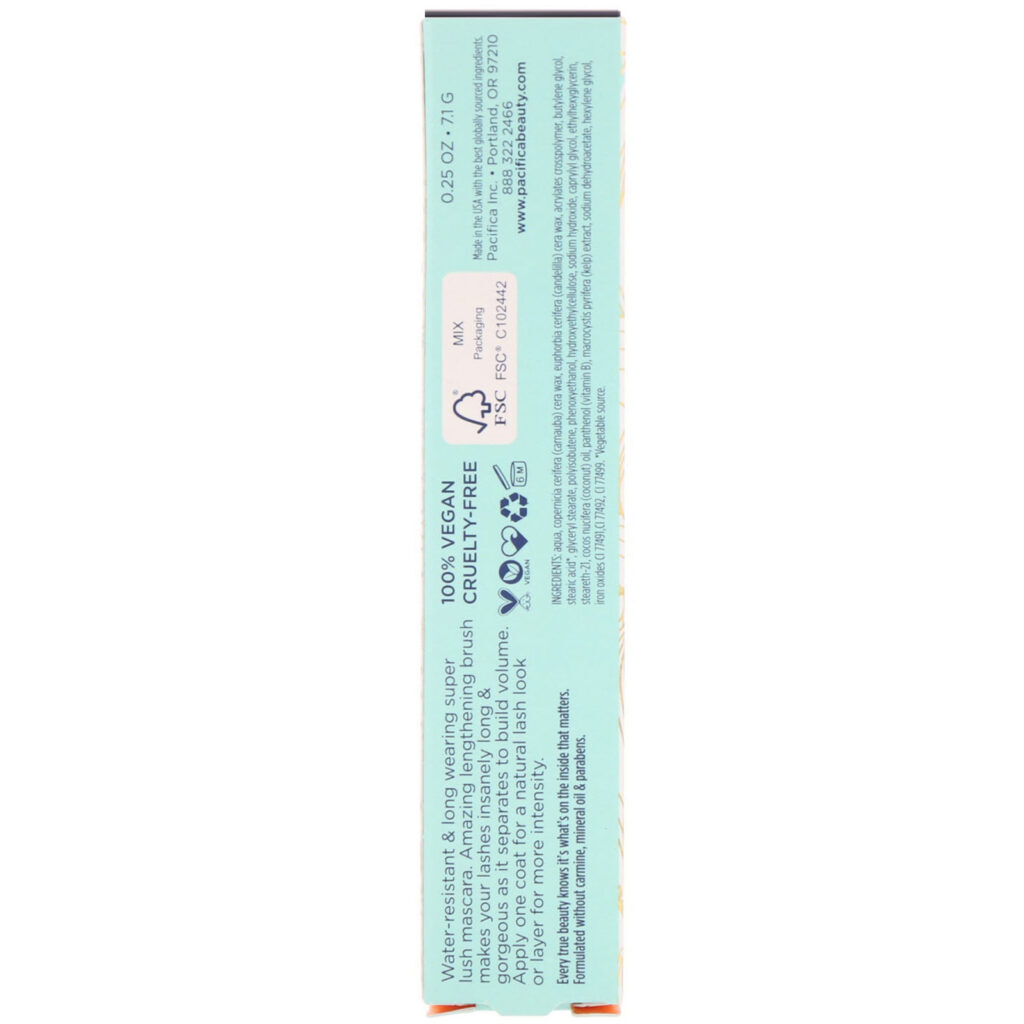 Pacifica, Aquarian Gaze, Rímel Mineral Resistente a Água para Cílios Longos, Abismo, 7,1 g (0,25 oz) - Imagem 3