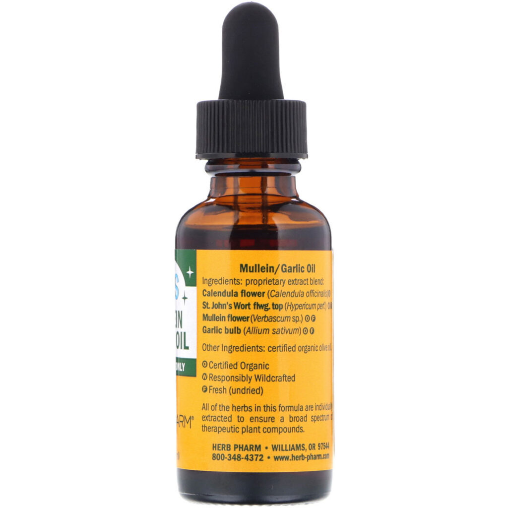 Herb Pharm, Óleo Otológico Infantil de Verbasco/Alho, 1 fl oz (30 ml) - Imagem 2