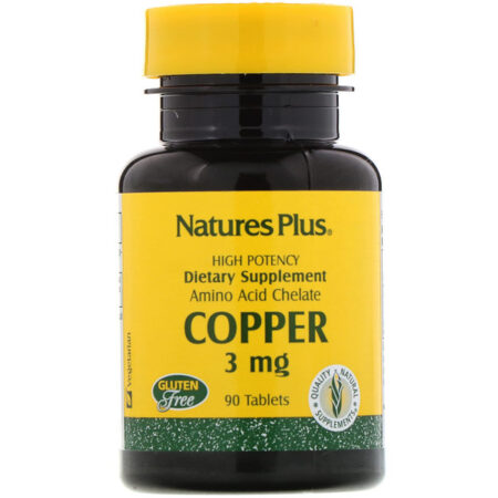 Nature's Plus, Cobre, 3 mg, 90 Comprimidos