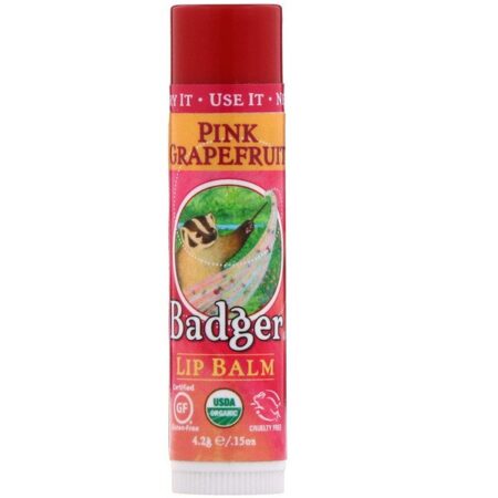 Badger Company, Orgânico, Bálsamo para os Lábios, Toranja Rosa, 0,15 oz (4,2 g)