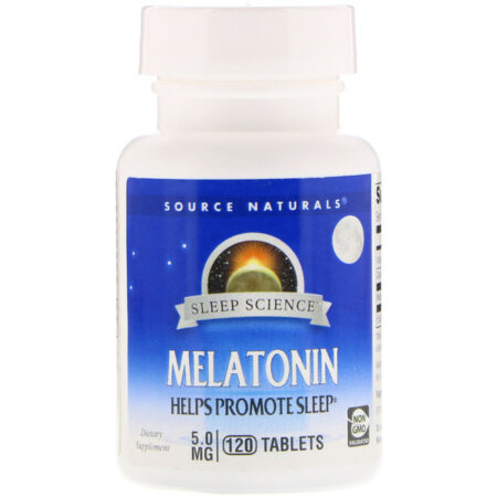 Source Naturals, Melatonina, 5 mg, 120 Tabletes