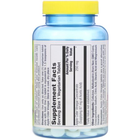Nature's Life, Apple Cider Vinegar, 250 mg, 250 Vegetarian Tablets - Imagem 2
