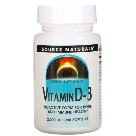 Source Naturals, Vitamina D-3, 2,000 IU, 200 Cápsulas Gelatinosas