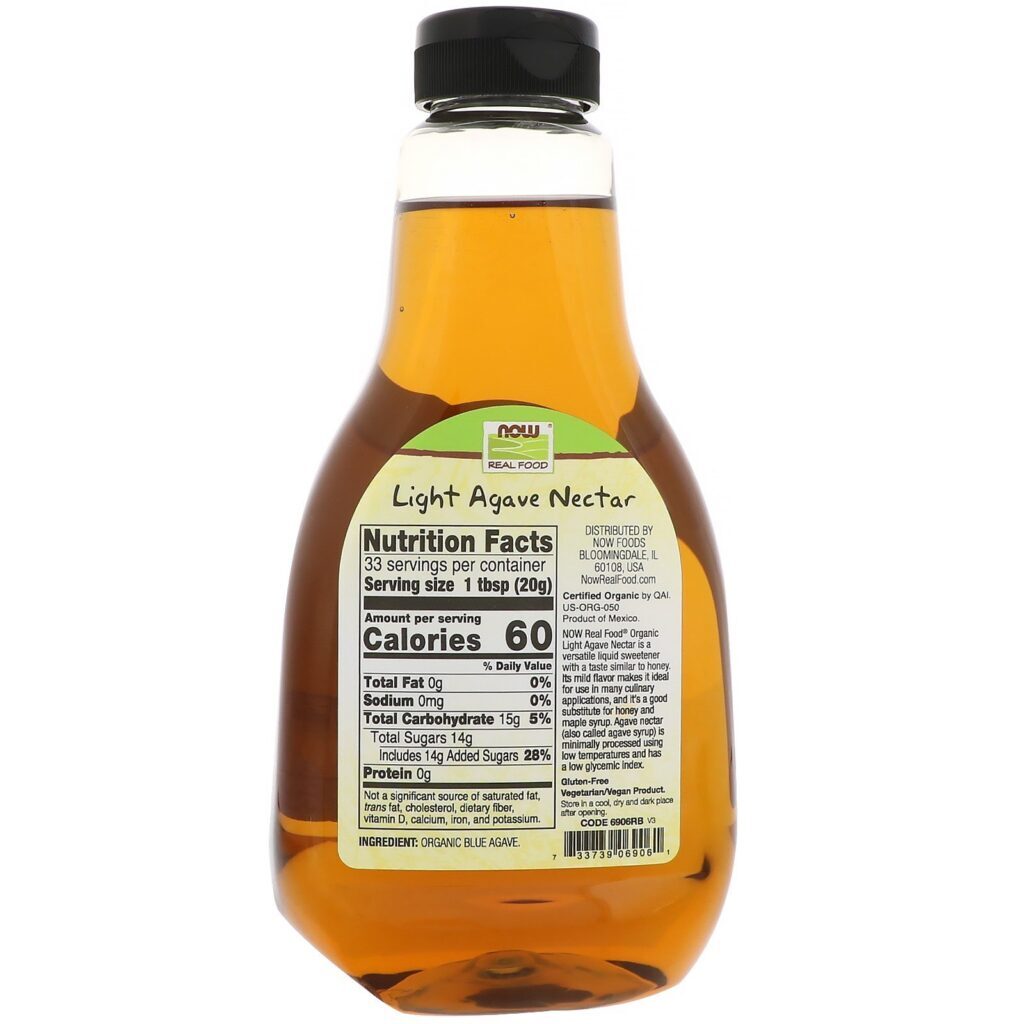 Now Foods, Real Food, Néctar de Agave Azul Orgânico, Light, 660 g (23,28 oz) - Imagem 2