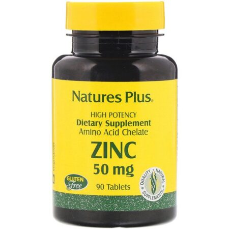 Nature's Plus, Zinco, 50 mg, 90 Comprimidos