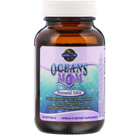 Garden of Life, Oceans Mom, DHA Pré-natal, Sabor de Morango, 30 Cápsulas Softgel - Image 3