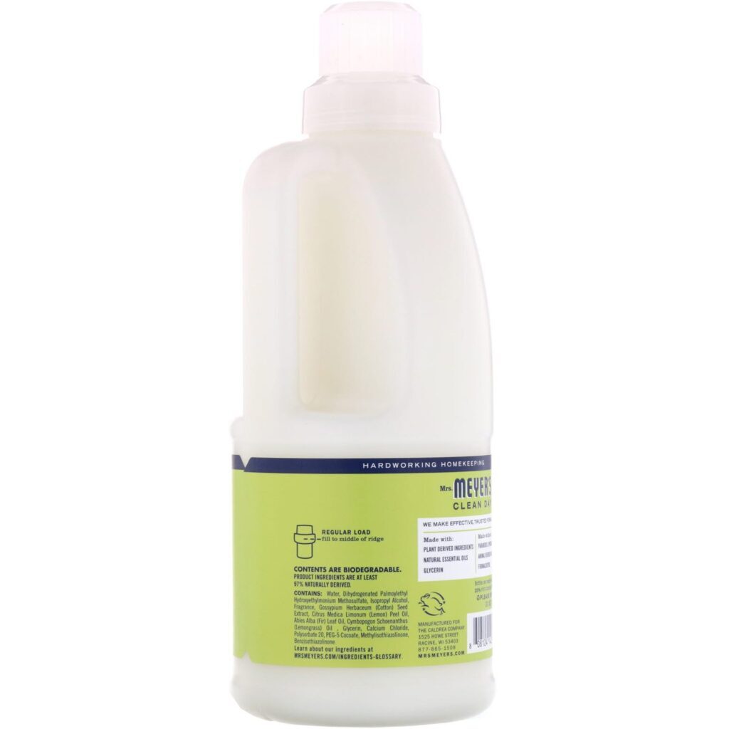 Mrs. Meyers Clean Day, Amaciante, Perfume de Limão Verbena, 32 fl oz (946 ml) - Imagem 2