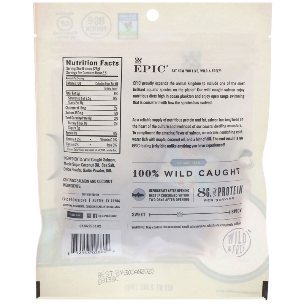Epic Bar, Pedaços Macios de Salmão, Glaceados com Bordo e Defumados, 2,5 oz (71 g) - Imagem 2