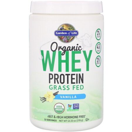 Garden of Life, Organic Whey Protein Grass Fed, Vanilla, 13.33 oz (378 g)