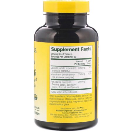 Nature's Plus, Source of Life, Cal/Mag, Mineral Supplement w/ Whole Foods, 180 Tablets - Image 2