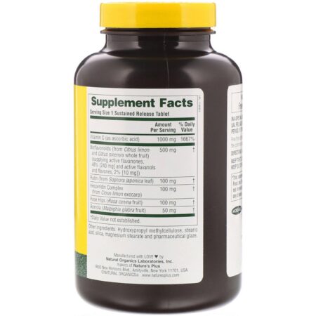 Nature's Plus, Complexo Super C, Vitamina C 1000 mg com 500 mg de Bioflavonóides, 180 Comprimidos - Image 2