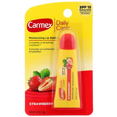 Carmex, Daily Care, Bálsamo Labial Hidratante, Morango, FPS 15, 10 g (0,35 oz) - Image 2