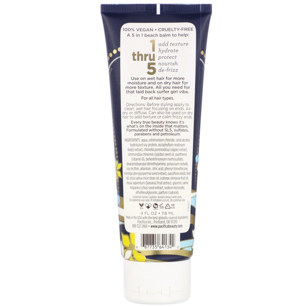 Pacifica, Ondas Salgadas, Bálsamo Cabelo de Praia, 4 flz oz (118 ml) - Imagem 2