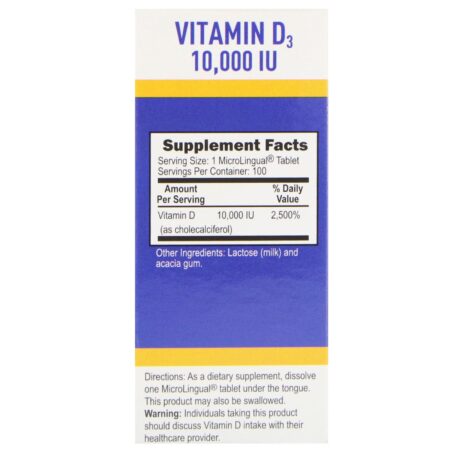 Superior Source, Extra Strength Vitamin D3, 10.000 UI, 100 Comprimidos de Dissolução Instantânea MicroLingual - Image 2