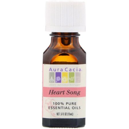 Aura Cacia, Óleos Essenciais 100% Puros, Música do Coração, .5 fl oz (15 ml)