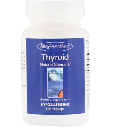 Allergy Research Group, Thyroid, Natural Glandular, 100 Cápsulas Vegetais