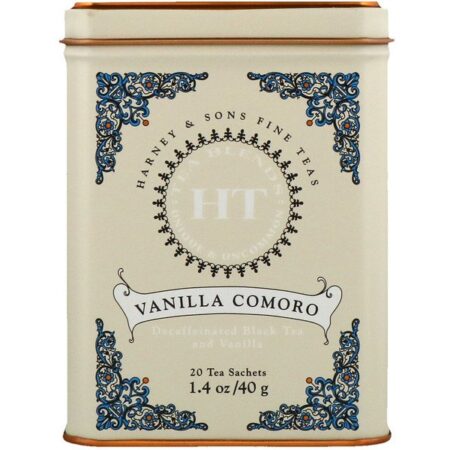 Harney & Sons, Mistura para Chá HT, Chá de Baunilha Comoro, 20 Sachês de Chá, 40 g (1,4 oz)