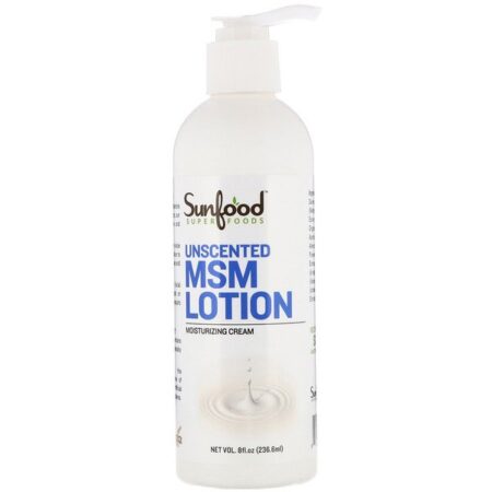 Sunfood, Loção de MSM, Creme Hidratante Sem Aroma, 236,6 ml (8 fl oz)