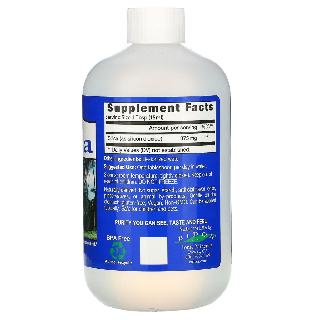 Eidon Mineral Supplements, Minerais Iônicos, Sílica, 533 ml (18 oz) - Imagem 2