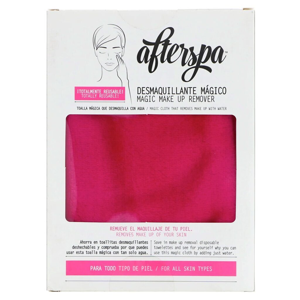 AfterSpa, Toalha Mágica Removedora de Maquiagem (reusável), Rosa, 1 toalha - Imagem 2