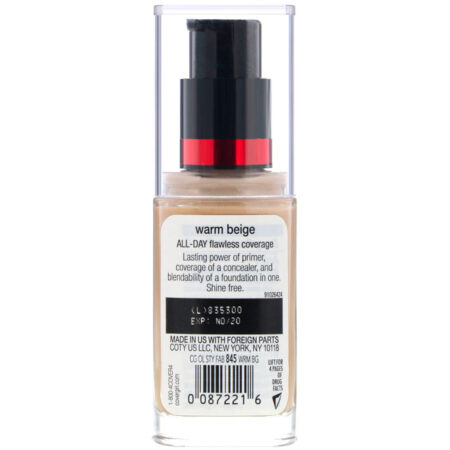 Covergirl, Outlast All-Day Stay Fabulous, Base 3 em 1, 845 Bege quente, 30 ml - Imagem 2