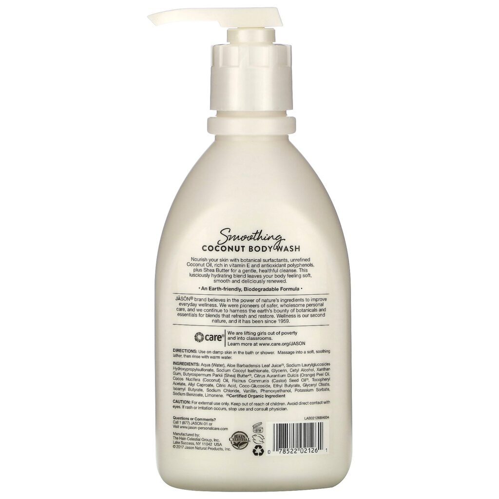 Jason Natural, Sabonete Corporal, Coco Suavizante, 30 fl oz (887 ml) - Imagem 2