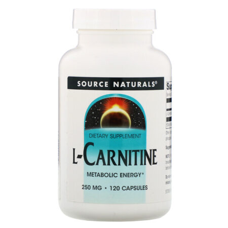 Source Naturals, L-carnitina, 250 mg, 120 Cápsulas