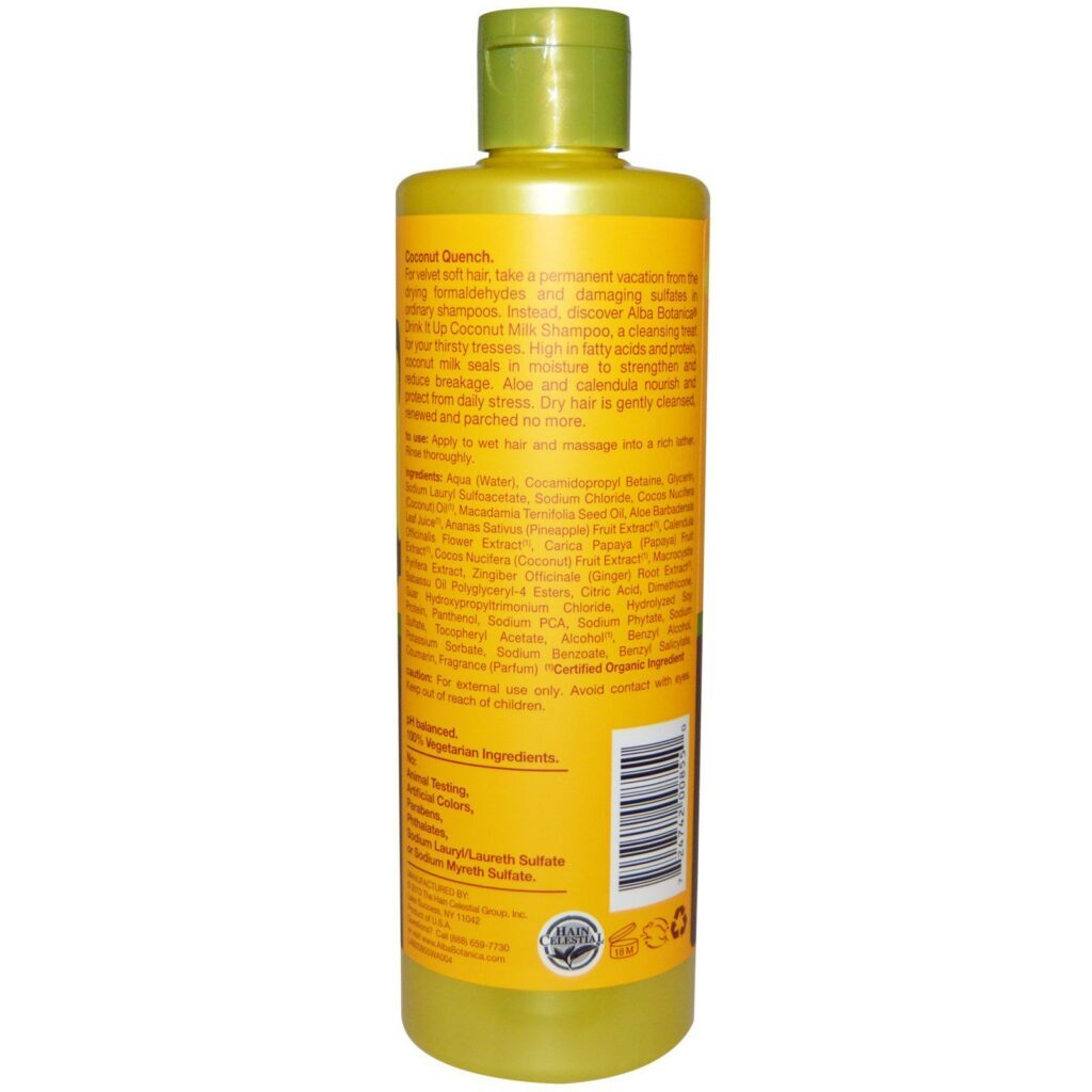 Alba Botanica, Shampoo de Leite de Coco Drink it Up, 12 fl oz (355 ml) - Imagem 2
