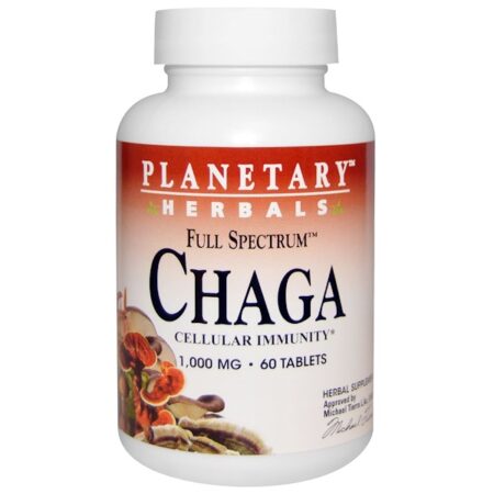 Planetary Herbals, Amplo Espectro, Chaga, 1.000 mg, 60 Comprimidos